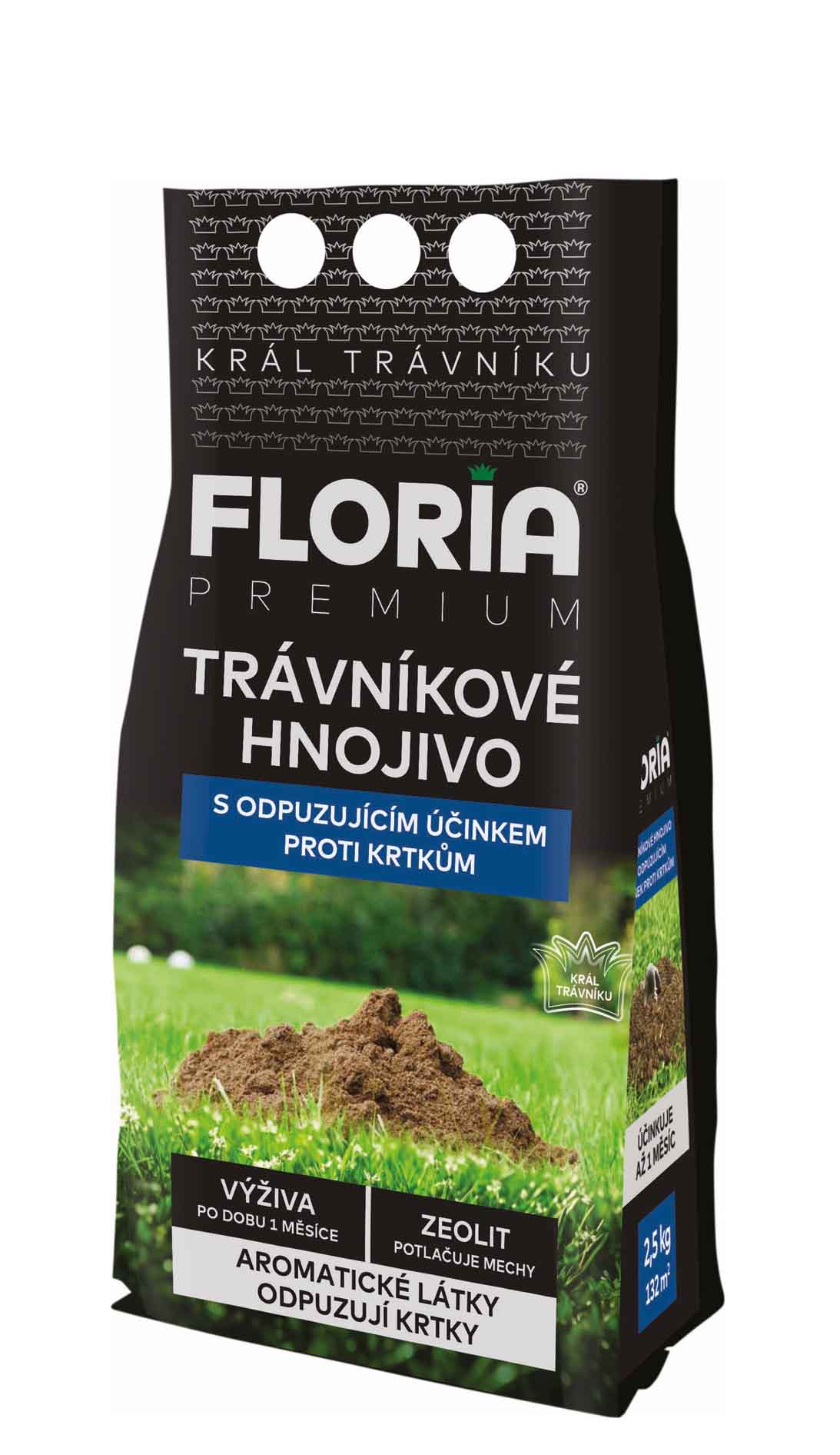 FLORIA Trávnikové hnojivo s odpudzujúcim účinkom na krtov 2,5 kg