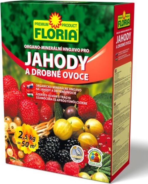 AGRO FLORIA Organominerálne hnojivo pre jahody a ovocie 2,5 kg