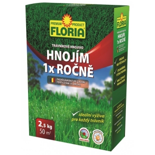 FLORIA Trávnikové hnojivo HNOJÍM 1x ROČNE 2,5 kg