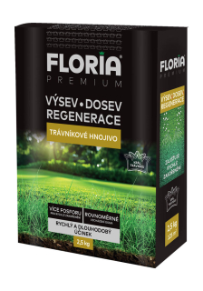 FLORIA PREMIUM Trávnikové hnojivo na výsev, dosev a regeneráciu 2,5 kg