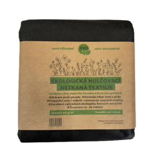 ECO Netkaná mulčovacia textília PLA 60 g 1,6 x 10 m čierna kompostovateľná