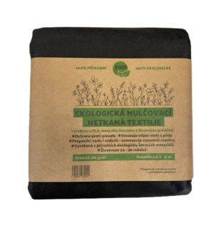 ECO Netkaná mulčovacia textília PLA 60 g 1,6 x 5 m čierna kompostovateľná
